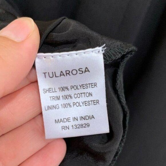 Tularosa Luca Dress Size Small Black Crochet Lace Trim V-neck Sheer Cutout New - Picture 8 of 10